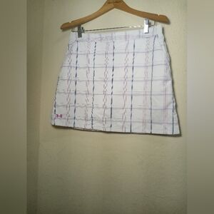 Under Armour Women's White and Pink Plaid Skirt